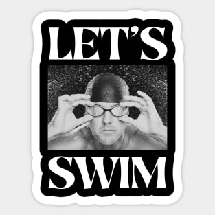 Swimmer Tee | Let's Swim | Black Sticker